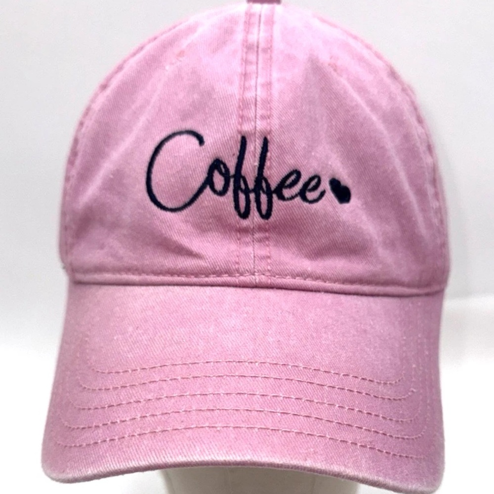 Pink "Coffee"80s Embroidered Baseball Cap